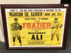 A lithographic boxing posster : Joe Frazier vs. Muhammad Ali, Madison Sq. Garden, Mon. Jan.