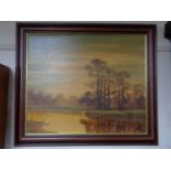 An oil on canvas - sunset, signed Beck.