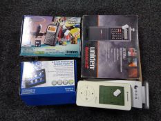 A tray of electricals, Sony DAB radio, World band receiver,