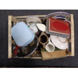 A box of ceramics and china