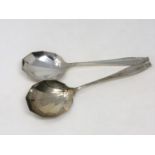 A pair of silver spoons,