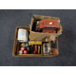 A box of modelling parts, enamel paints,