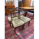 A set of four Edwardian dining chairs