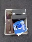 A plastic crate of vinyl 45's, Adam Faith, The beatles,