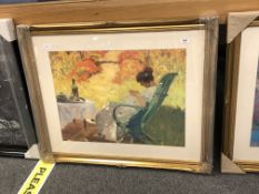 A contemporary gilt framed print,