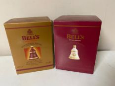 Two Bells Old Scotch Whisky Christmas decanters - 1999, 2000, sealed, boxed.