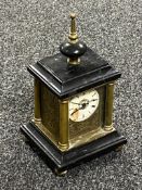 A nineteenth century continental carriage clock on slate base