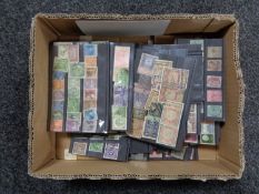 A box of world stamps
