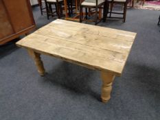 A reclaimed pine coffee table