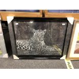 A contemporary framed picture of a leopard