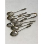 A set of six silver apostle teaspoons,