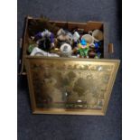 One box of glass bottle vase, continental tea china,