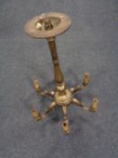 A gilt wood six-way light fitting