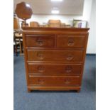 An oriental style five drawer chest