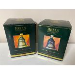 Two Bells Old Scotch Whisky Christmas decanters - 1994, 1995, sealed, boxed.