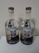 Two bottles of Icelandic Mountain Vodka, 700ml (sealed).