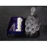 A tray of lead crystal decanter,