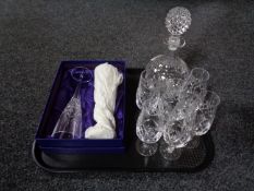 A tray of lead crystal decanter,