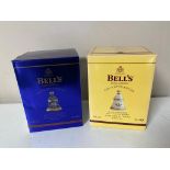 Two Bells Old Scotch Whisky Christmas decanters - 2003, 2004, sealed, boxed.