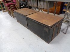 Two early twentieth century tin trunks