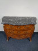 A Louis XV style marble topped commode chest with gilt metal mounts CONDITION REPORT: