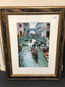 ** Hemmings : Gondolas on a Venetian Canal, pastel, signed, 49 cm x 31 cm, framed.