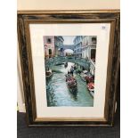 ** Hemmings : Gondolas on a Venetian Canal, pastel, signed, 49 cm x 31 cm, framed.