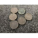 Six cartwheel pennies