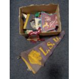 A box of vintage pennants