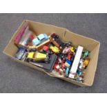 A box of assorted die cast vehicles, Matchbox, Burrago,