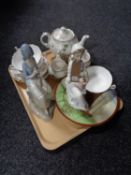 A tray of Royal Doulton The Majestic Collection teapot, milk jug and sugar basin, Spanish figures,
