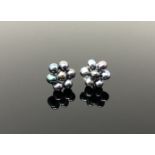 A pair of 14ct gold mounted freshwater pearl earrings