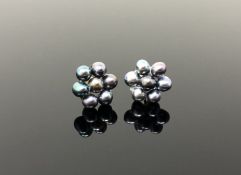A pair of 14ct gold mounted freshwater pearl earrings