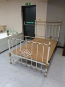 A 4' wrought iron bed frame