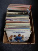A box and case of LP's including classical, movie sound tracks,