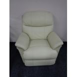 A Rest Well cream leather electric reclining armchair CONDITION REPORT: This has