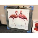 A pink flamingo picture 86 cm x 86 cm