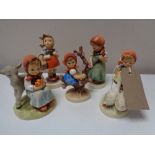 Five Goebel figures - Goose girl,