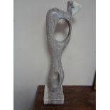 A contemporary marble abstract sculpture height 81 cm.