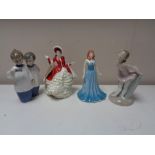 Two Royal Doulton Pretty Lady's figures - December,