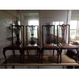 A set of four Edwardian dining chairs