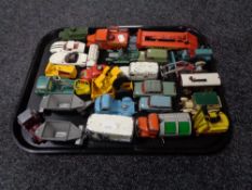 A tray of play worn die cast vehicles, Dinky, Corgi,