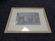 Keith Proctor : Central Station, Neville Street, Newcastle upon Tyne, pastel drawing,