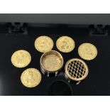 A rare set of Georgian brass tokens in original gilded box by E.