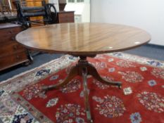 A Victorian circular mahogany breakfast table width 123 cm x height 73 cm