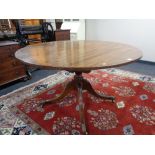 A Victorian circular mahogany breakfast table width 123 cm x height 73 cm