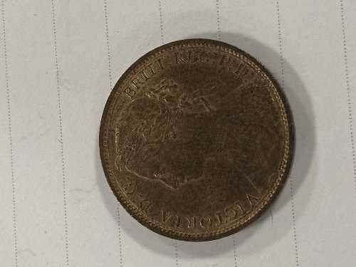 An 1876 H one penny coin with original toning, uncirculated. - Image 3 of 3