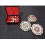 A Chinese mother of pearl lacquered work box,