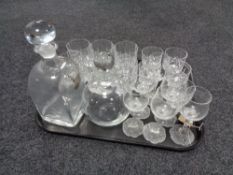 A tray of two decanters,