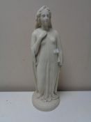 A Parian figure - Female in flowing dress (af)